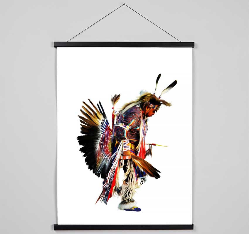 Red Indian Warrior Hanging Poster - Wallart-Direct UK