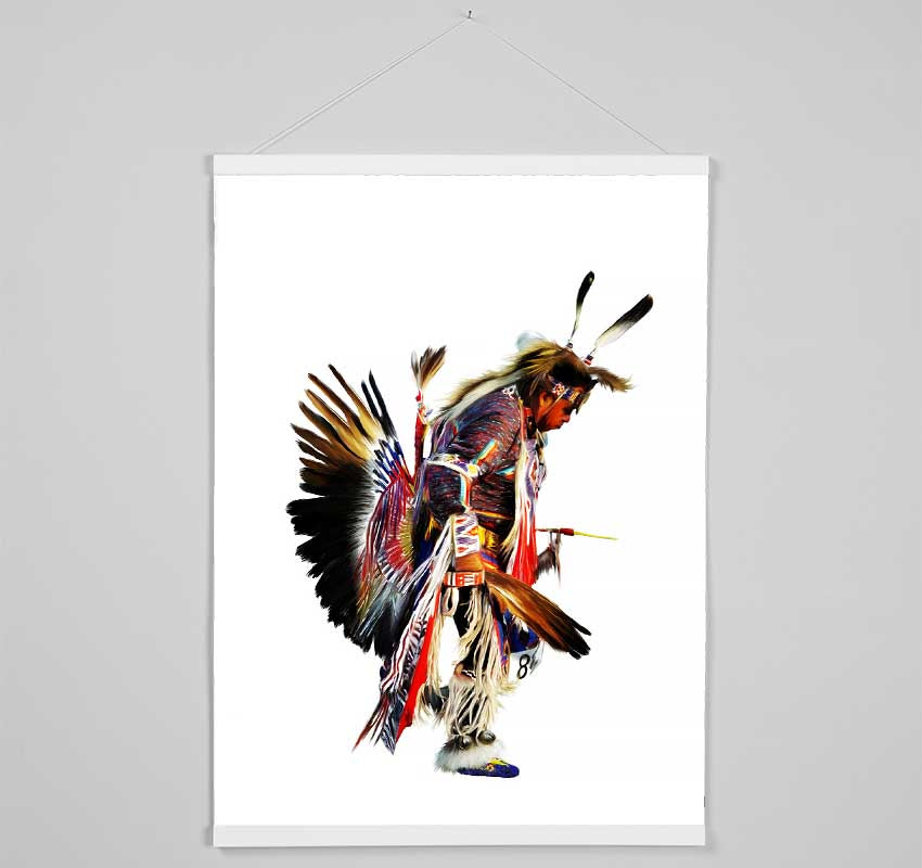 Red Indian Warrior Hanging Poster - Wallart-Direct UK