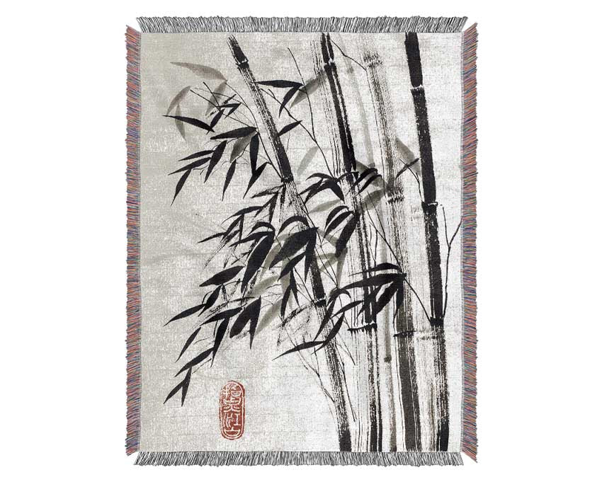 Chinese Bamboo 2 Woven Blanket