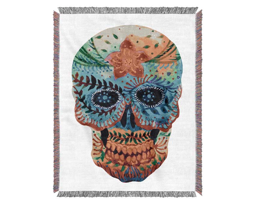 Mexican Skull 1 Woven Blanket