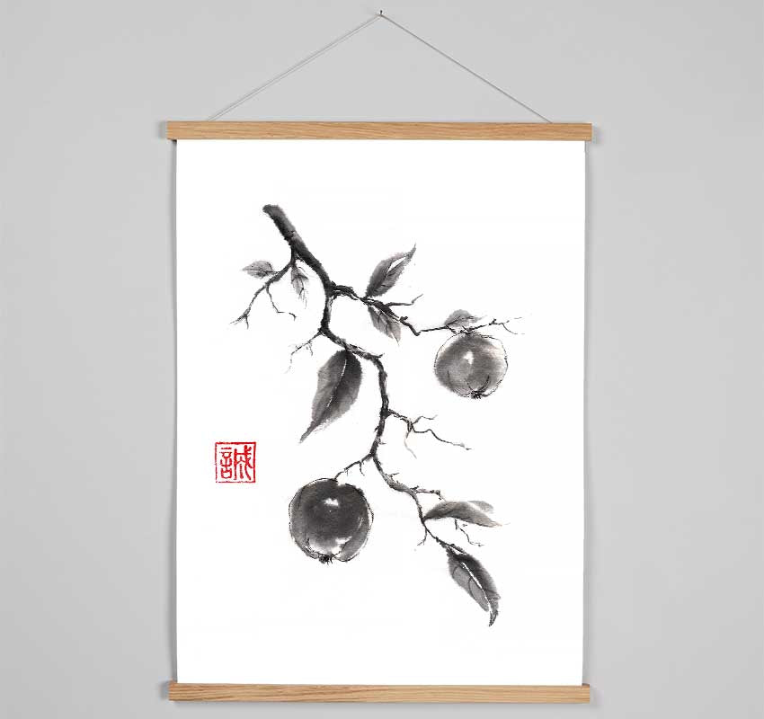 Japanese Leaves Hanging Poster - Wallart-Direct UK