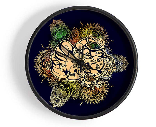 Hindu God Ganesha 9 Clock - Wallart-Direct UK