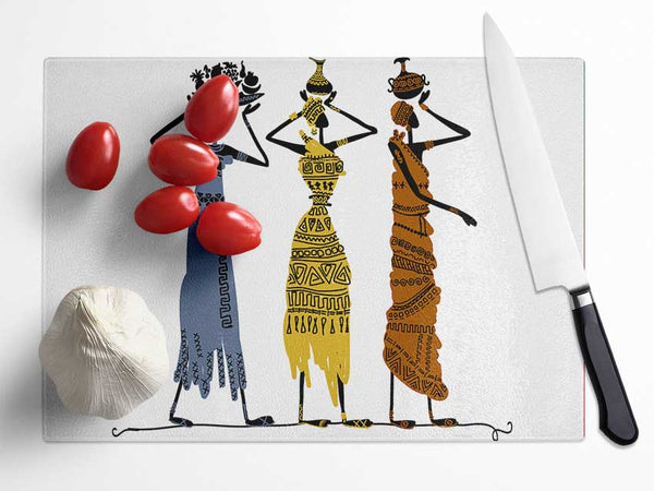 African Tribal Art 29 Glass Chopping Board