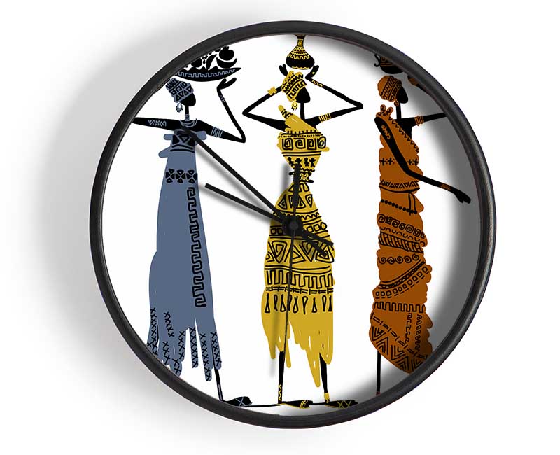 African Tribal Art 29 Clock - Wallart-Direct UK