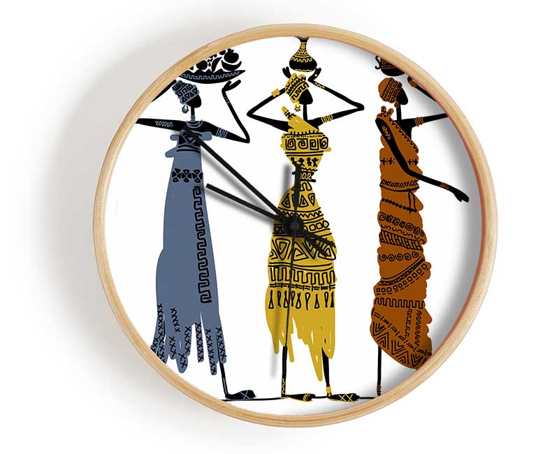 African Tribal Art 29 Clock - Wallart-Direct UK