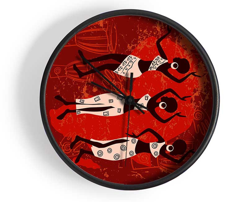 African Tribal Art 25 Clock - Wallart-Direct UK