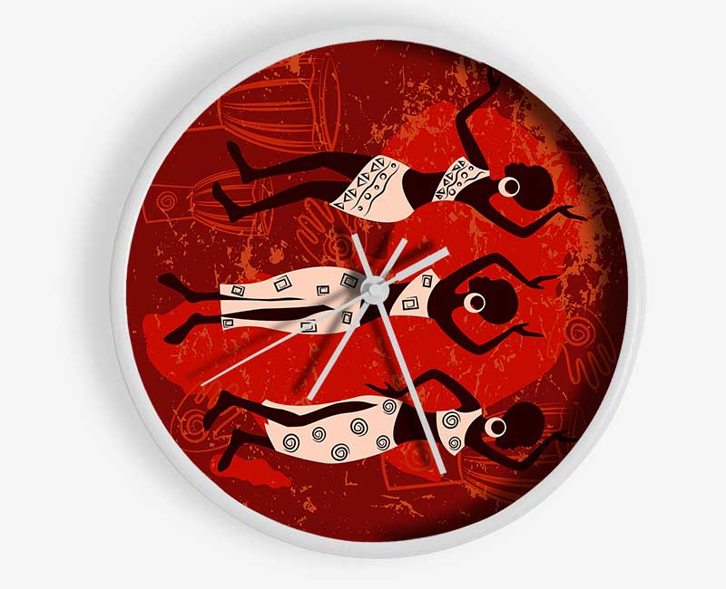 African Tribal Art 25 Clock - Wallart-Direct UK