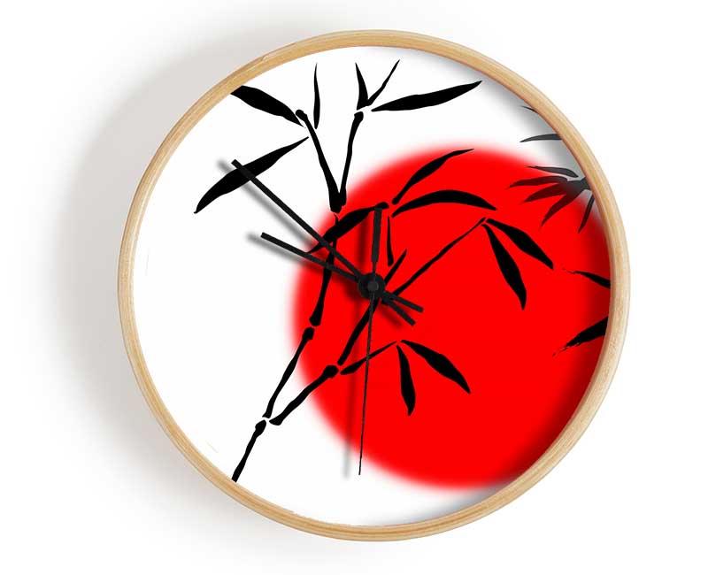 East Asia Bamboo Sun Clock - Wallart-Direct UK