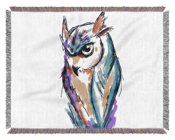 Rainbow Owl Woven Blanket