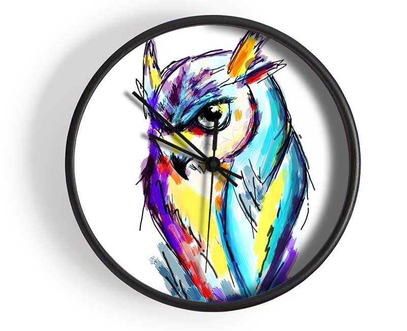 Rainbow Owl Clock - Wallart-Direct UK