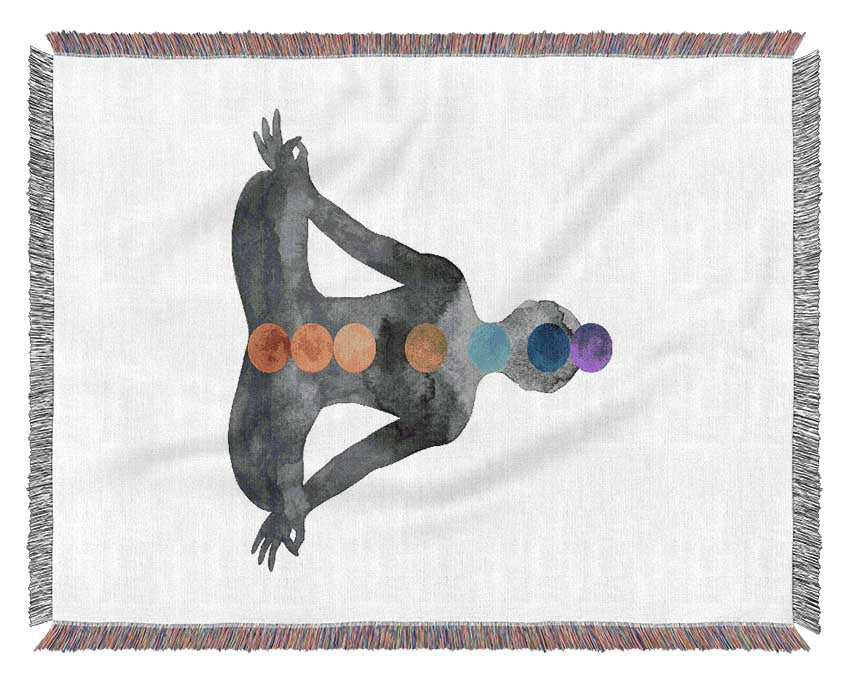 Chakra Meditation Points 1 Woven Blanket