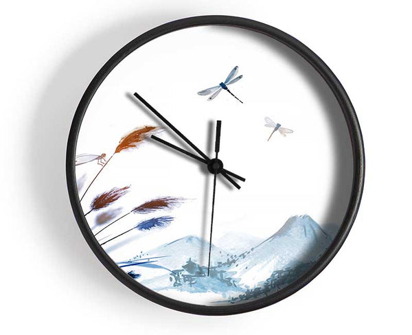 Japanese Dragonfly Clock - Wallart-Direct UK