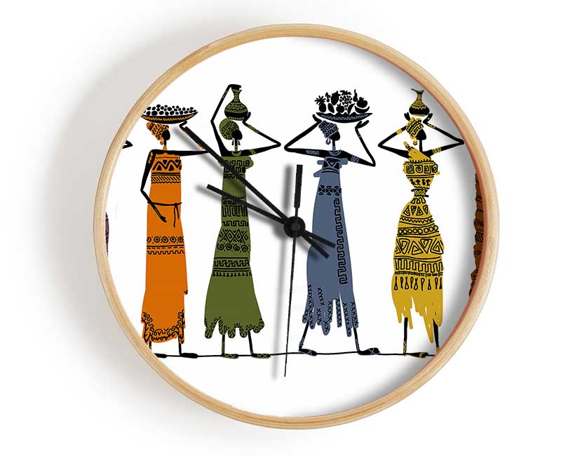 African Tribal Art 23 Clock - Wallart-Direct UK