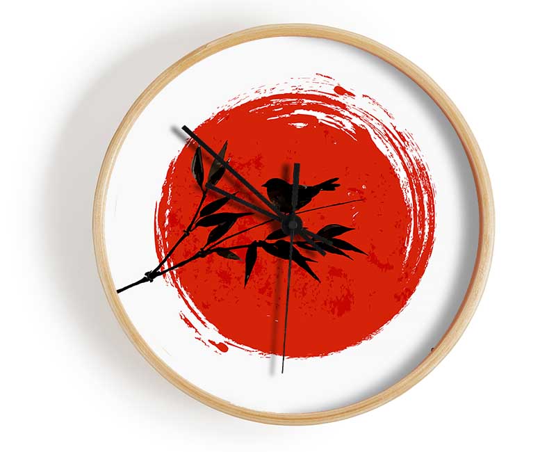 Chinese Red Sun Clock - Wallart-Direct UK