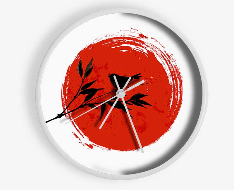 Chinese Red Sun Clock - Wallart-Direct UK