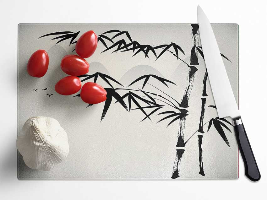 Chinese Bamboo 1 Glass Chopping Board