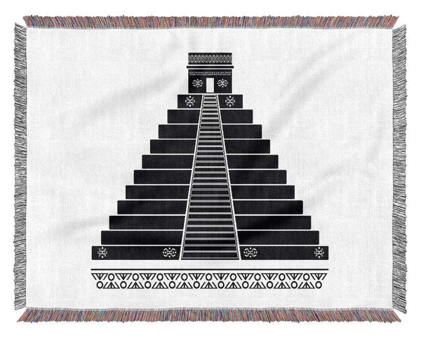 Mayan Temple Chichen Itza Woven Blanket