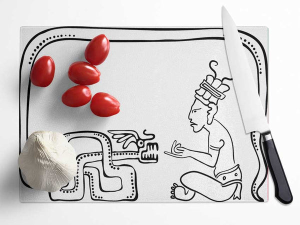 Mayan Art 4 Glass Chopping Board