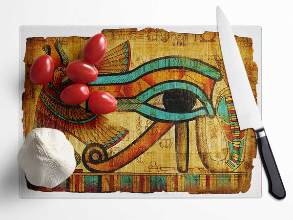 Egyptian The Eye Of Horus Glass Chopping Board