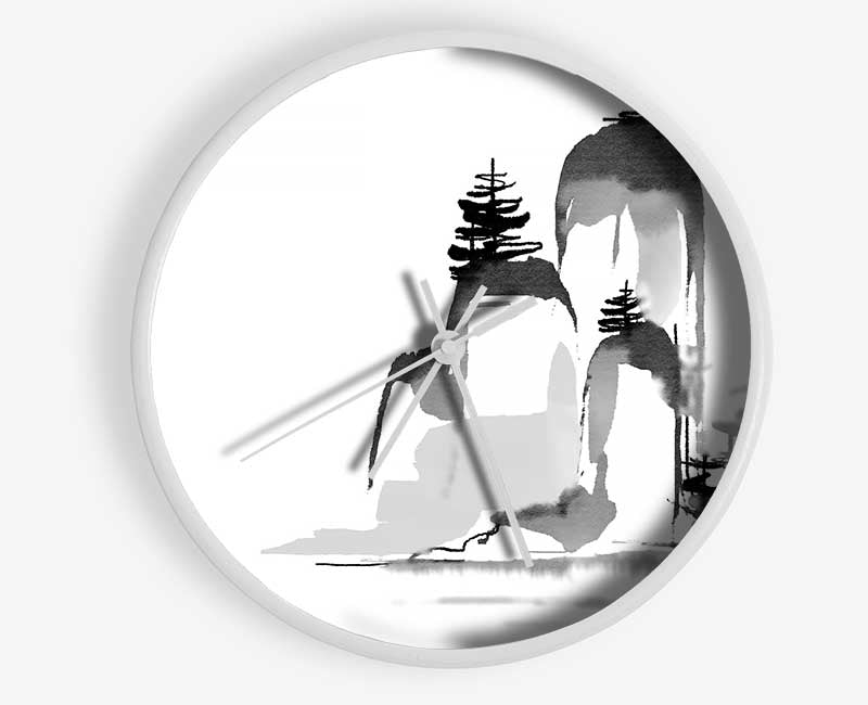 Chinese Mountain Tops 1 Clock - Wallart-Direct UK