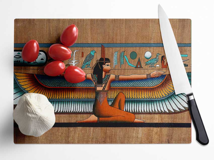 Egyptian Wings 1 Glass Chopping Board