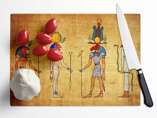 Egyptian Gods 4 Glass Chopping Board