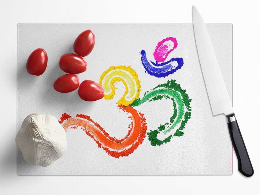 Chakra Om Sign Glass Chopping Board