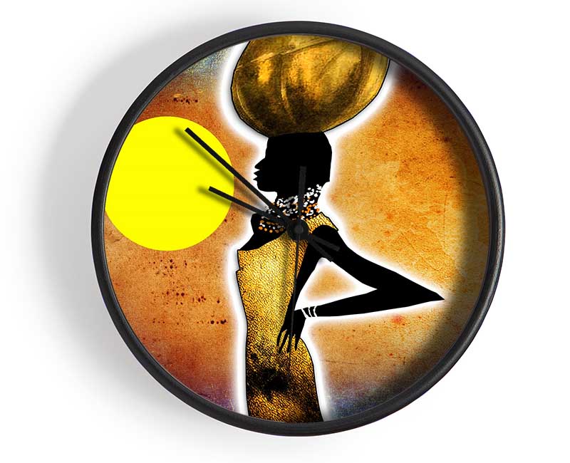 African Tribal Art 3 Clock - Wallart-Direct UK