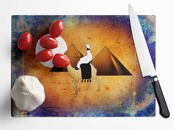 Egyptian Pyramids 5 Glass Chopping Board