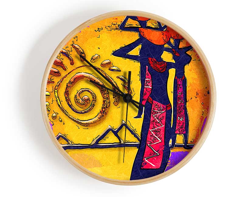 African Tribal Art 13 Clock - Wallart-Direct UK