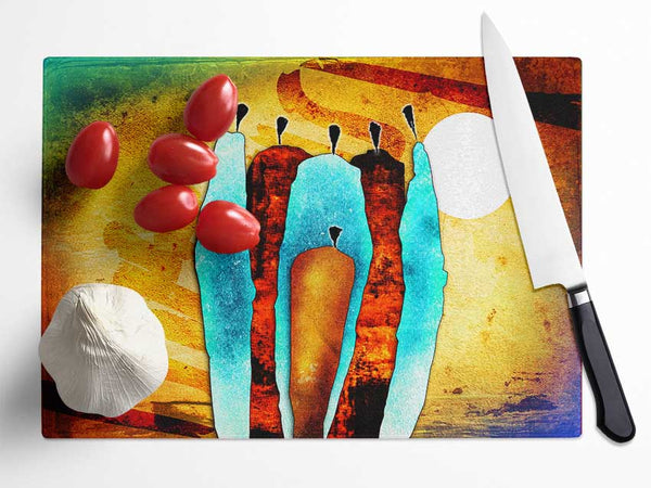 African Tribal Art 10 Glass Chopping Board