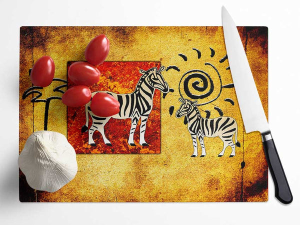 African Tribal Art 22 Glass Chopping Board