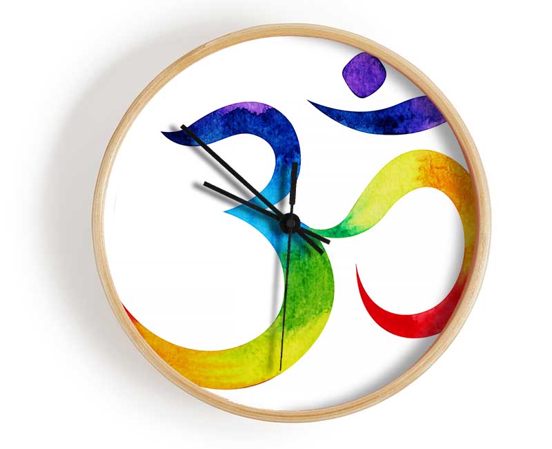 Chakra Om Colours 2 Clock - Wallart-Direct UK