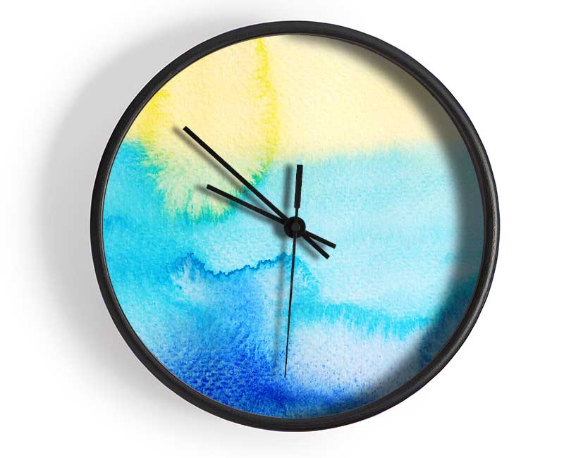 Blue And Yellow CombineAb Clock - Wallart-Direct UK