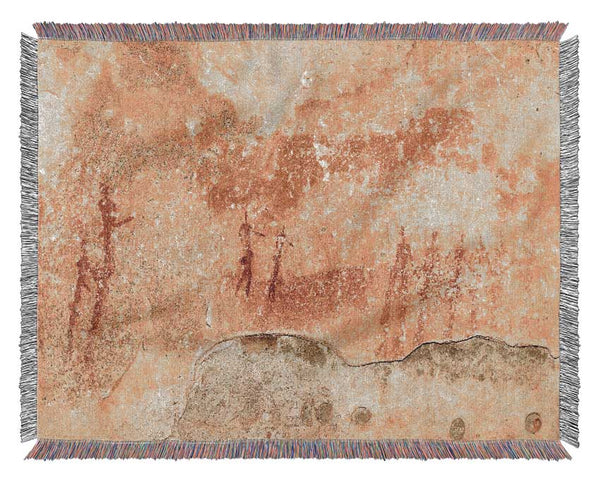 Primitive Cave Art 2 Woven Blanket