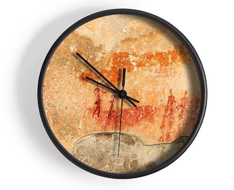 Primitive Cave Art 2 Clock - Wallart-Direct UK