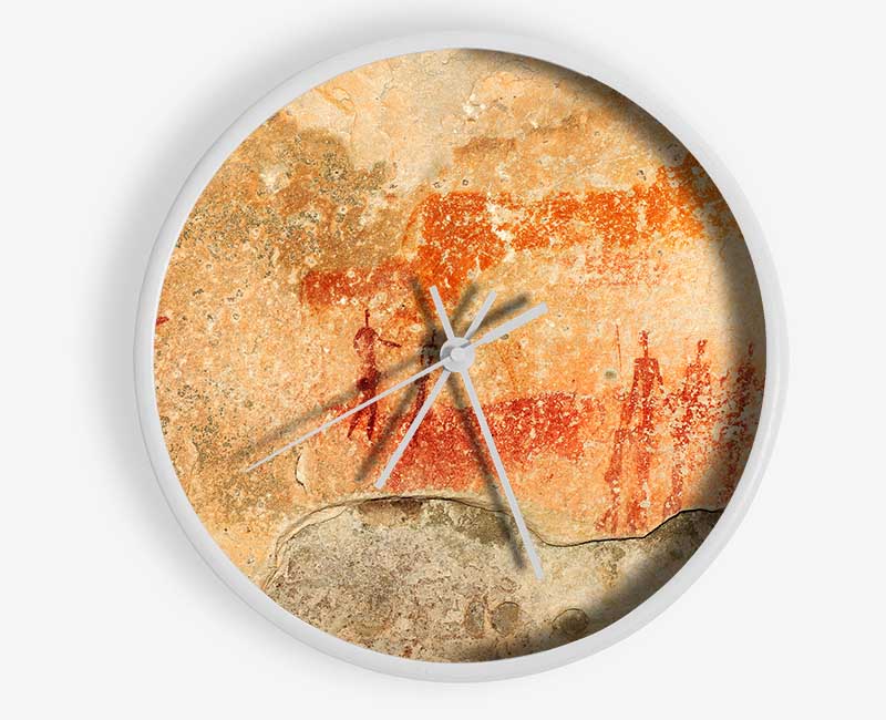 Primitive Cave Art 2 Clock - Wallart-Direct UK