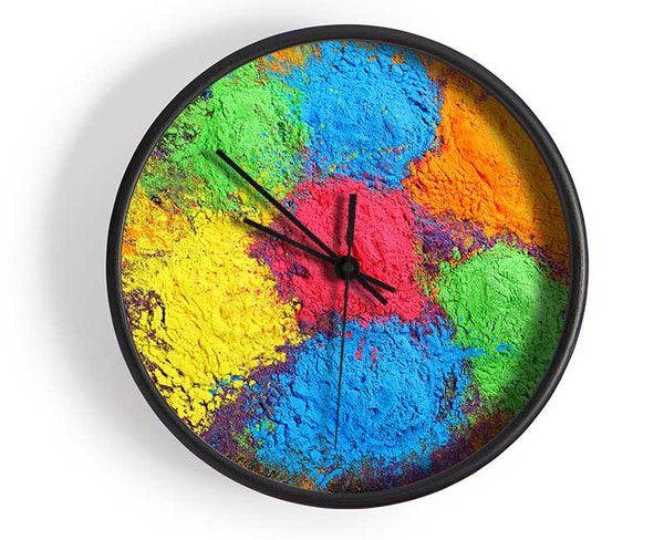 Chakra Powder Colours Clock - Wallart-Direct UK