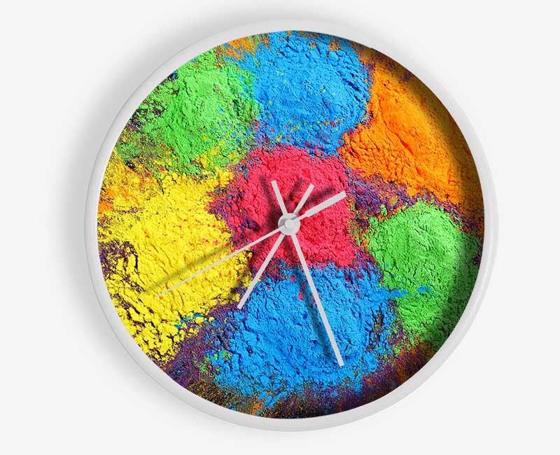 Chakra Powder Colours Clock - Wallart-Direct UK