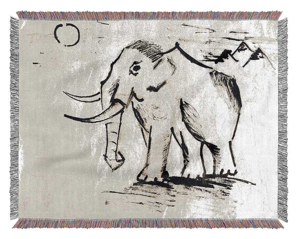 Indian Elephant 1 Woven Blanket