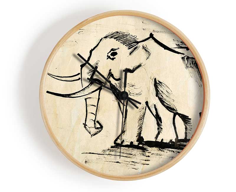 Indian Elephant 1 Clock - Wallart-Direct UK