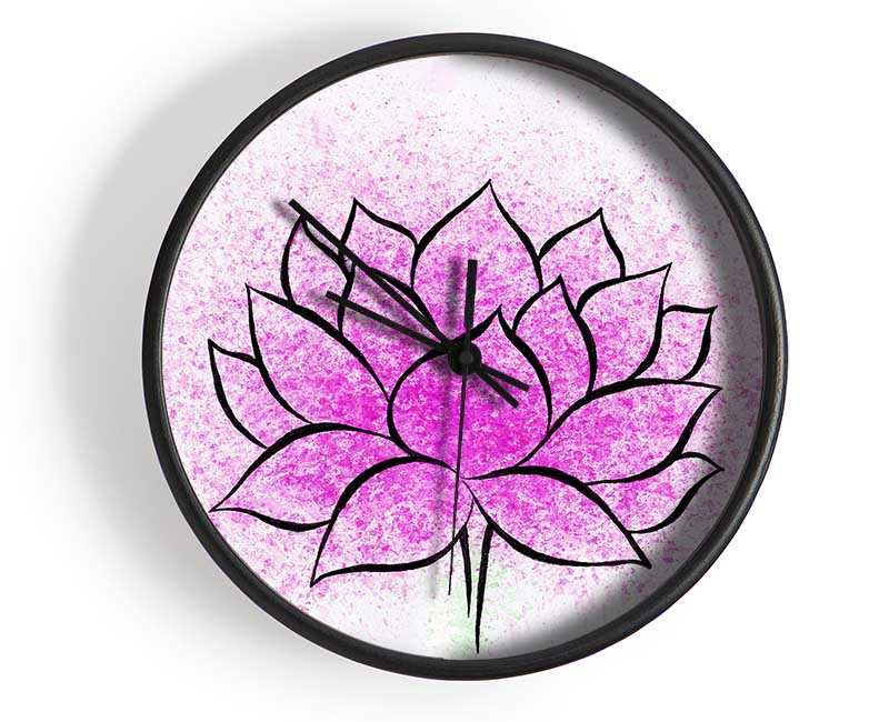 Pink Lotus Flower 2 Clock - Wallart-Direct UK