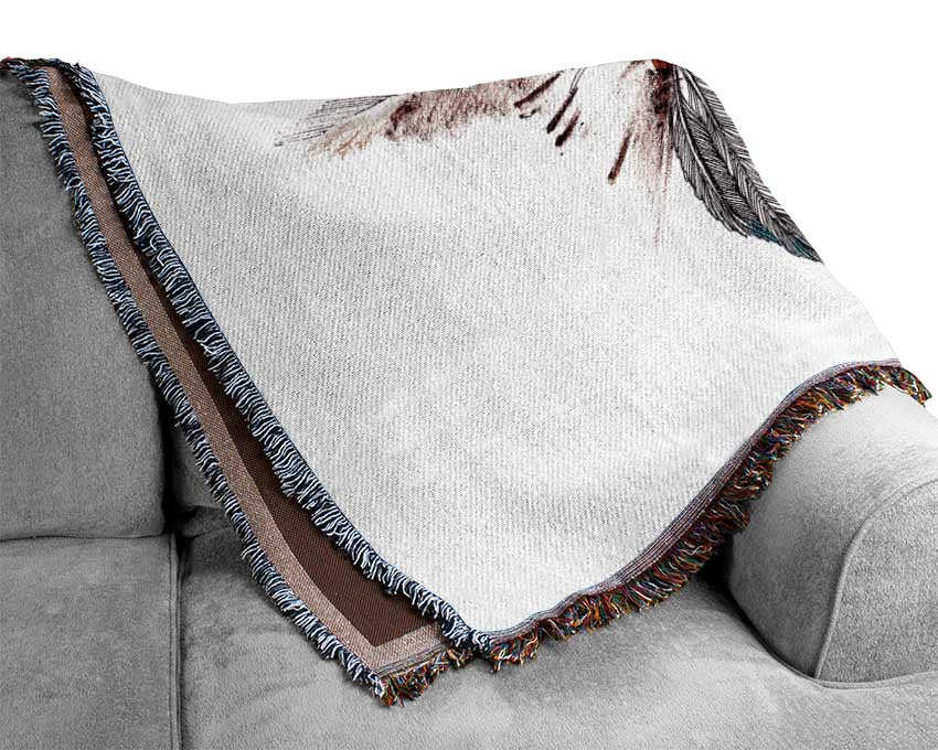 Red Indian Head Dress Woven Blanket