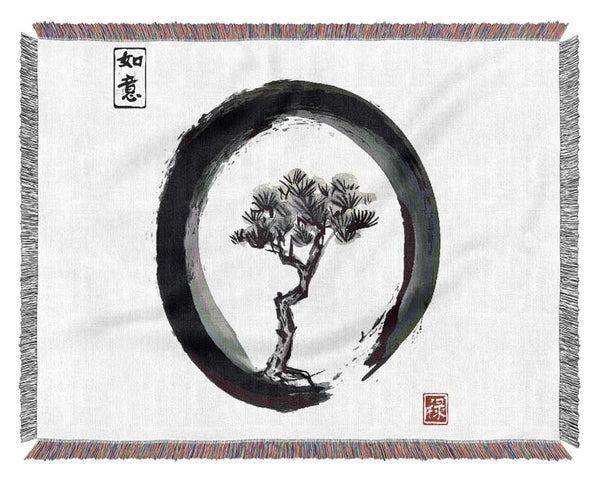 Japanese Bonsai Tree 2 Woven Blanket