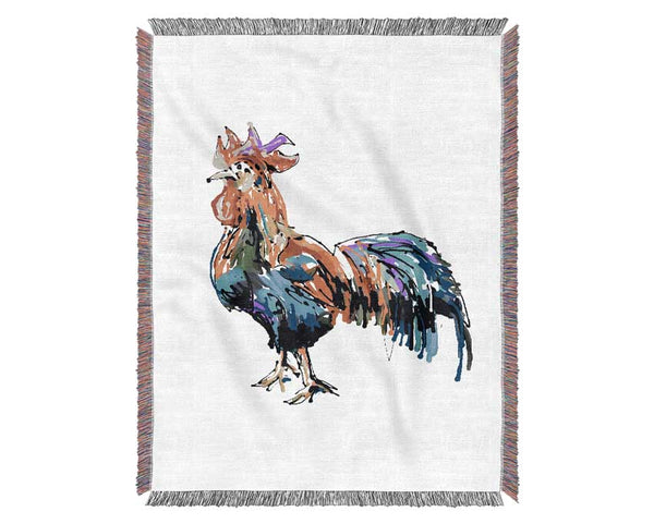 Rainbow RoosterA Woven Blanket