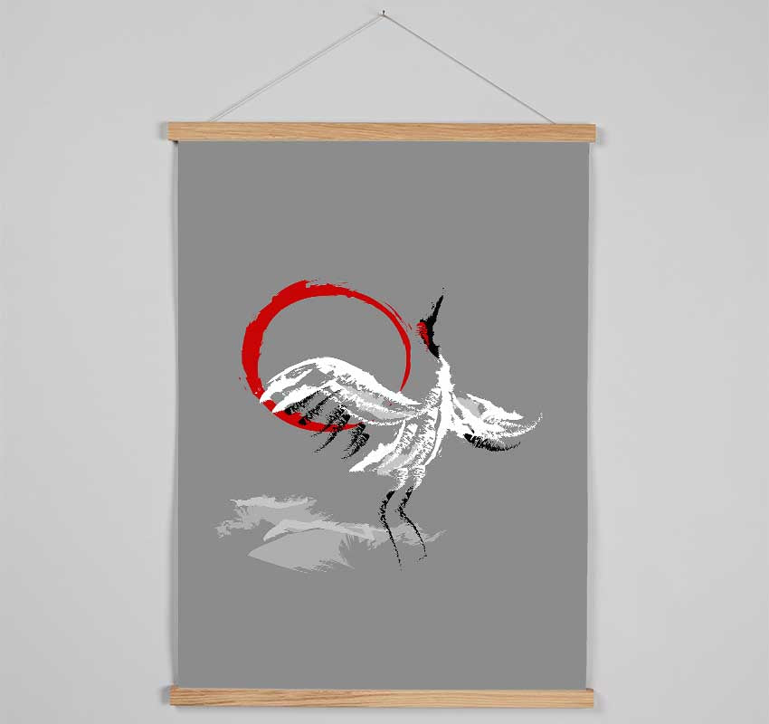 Japanese Crane 4 Hanging Poster - Wallart-Direct UK