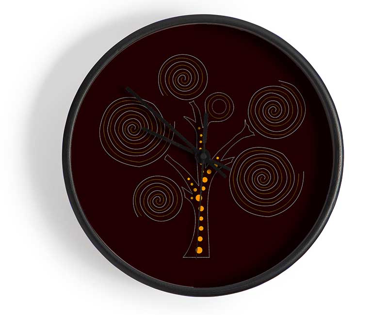 Aboriginal Tree 3 Clock - Wallart-Direct UK