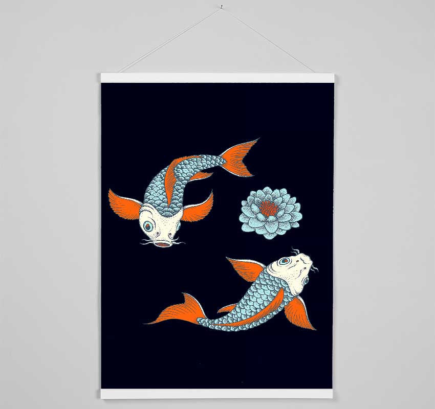 Japanese Koi Twins Hanging Poster - Wallart-Direct UK