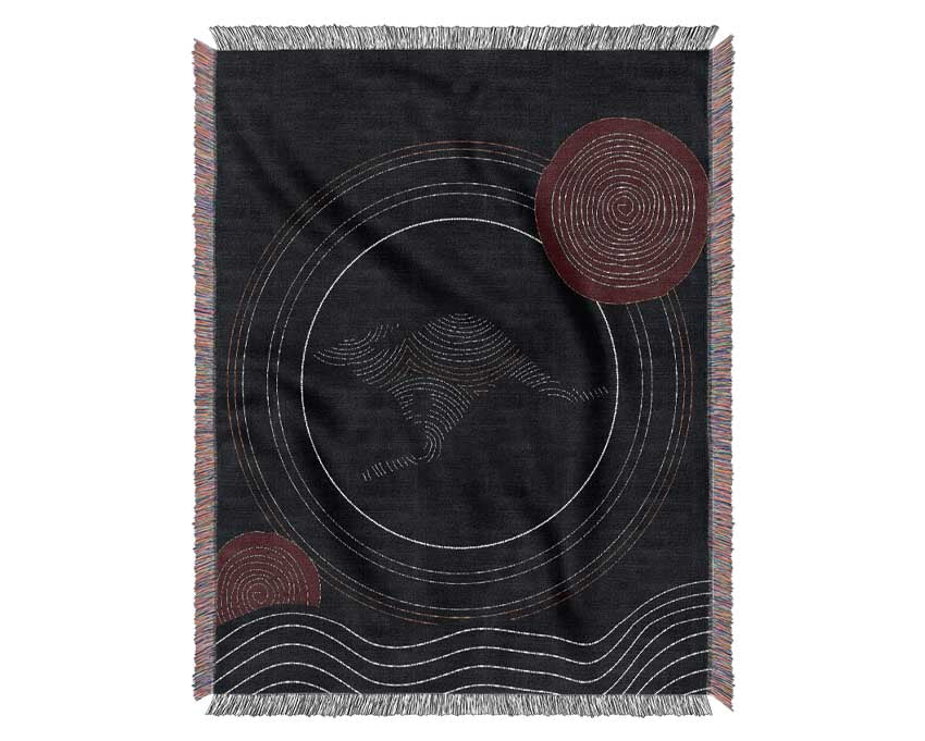 Aboriginal Kangaroo 2 Woven Blanket