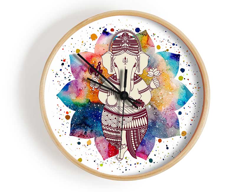 Hindu God Ganesha 1 Clock - Wallart-Direct UK